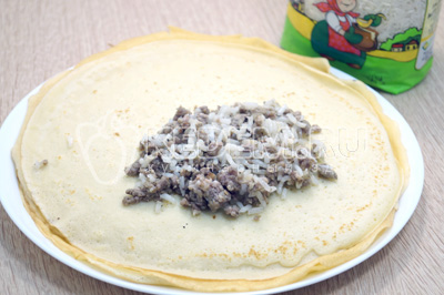 Блинчики с мясом и рисом Блинчики с мясом и рисом